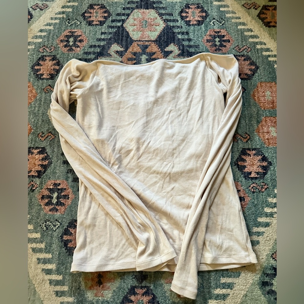 Klassy Network Soft Cream Off Shoulder Top with Built-in Bra